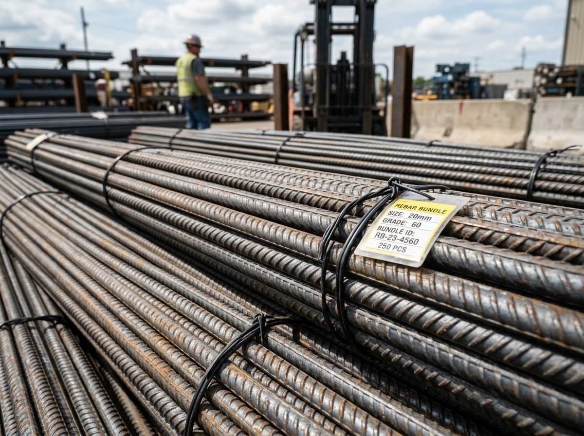 Manufactured steel reinforcement rebar bundles